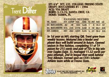 1996 Topps #21 Trent Dilfer Back