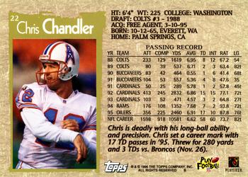 1996 Topps #22 Chris Chandler Back