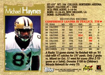 1996 Topps #41 Michael Haynes Back