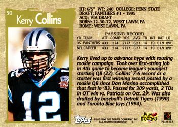 1996 Topps #50 Kerry Collins Back