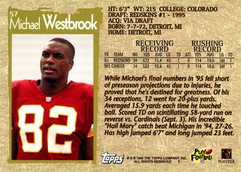 1996 Topps #57 Michael Westbrook Back