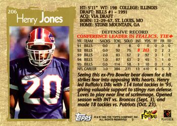 1996 Topps #206 Henry Jones Back