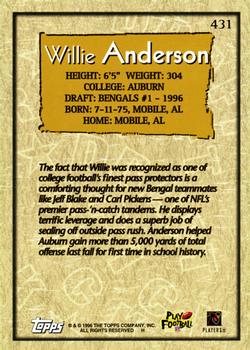 1996 Topps #431 Willie Anderson Back