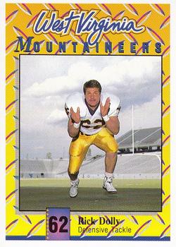 1992 West Virginia Mountaineers Program Cards #15 Rick Dolly Front