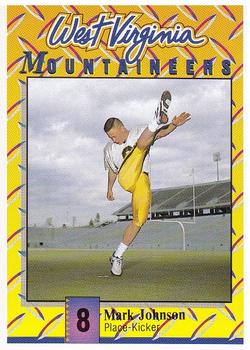 1992 West Virginia Mountaineers Program Cards #23 Mark Johnson Front