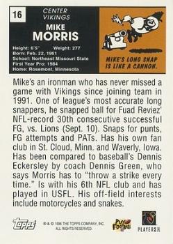 1996 Topps - 40th Anniversary Commemorative #16 Mike Morris Back