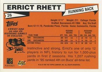 1996 Topps - 40th Anniversary Commemorative #26 Errict Rhett Back