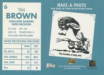 1996 Topps - 40th Anniversary Commemorative #6 Tim Brown Back