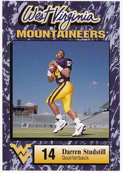 1993 West Virginia Mountaineers Program Cards #39 Darren Studstill Front