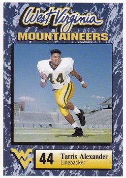 1993 West Virginia Mountaineers Big East Champions #2 Tarris Alexander Front