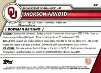 2023 Bowman University Chrome #42 Jackson Arnold Back