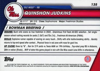 2023 Bowman University Chrome #135 Quinshon Judkins Back