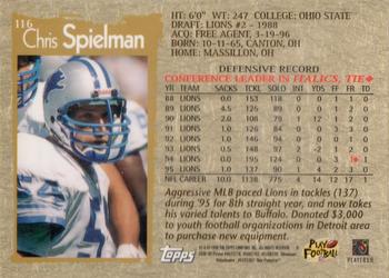 1996 Topps Chrome #116 Chris Spielman Back