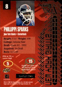 1996 Topps Laser #8 Phillippi Sparks Back