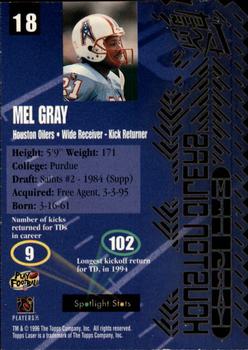 1996 Topps Laser #18 Mel Gray Back