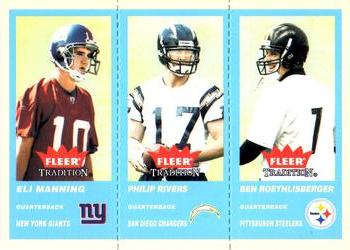2004 Fleer Tradition - Blue #351 Eli Manning / Philip Rivers / Ben Roethlisberger Front