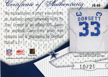 2004 Leaf Certified Materials - Fabric of the Game 21st Century #FG-96 Tony Dorsett Back