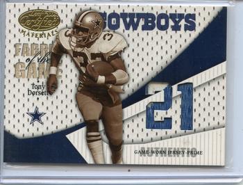 2004 Leaf Certified Materials - Fabric of the Game 21st Century #FG-96 Tony Dorsett Front