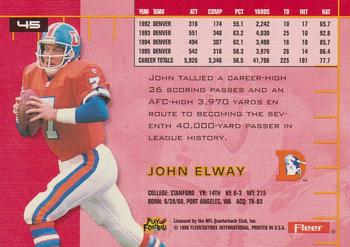 1996 Ultra #45 John Elway Back