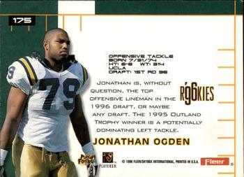 1996 Ultra #175 Jonathan Ogden Back