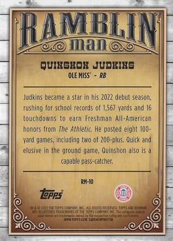 2023 Bowman University Chrome - Ramblin' Man #RM-10 Quinshon Judkins Back