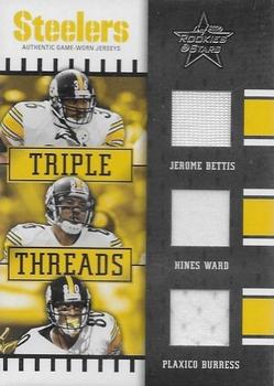 2004 Leaf Rookies & Stars - Triple Threads #TT-22 Jerome Bettis / Hines Ward / Plaxico Burress Front