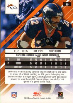 2004 Leaf Rookies & Stars Longevity - Materials Sapphire #29 Quentin Griffin Back