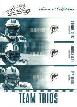 2004 Playoff Absolute Memorabilia - Team Trios #TTR-14 Chris Chambers / Ricky Williams / Zach Thomas Front