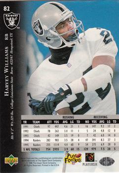 1996 Upper Deck Silver Collection #82 Harvey Williams Back