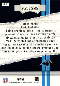 2004 Playoff Honors - Prime Signature Previews #PS-21 Steve Smith Back