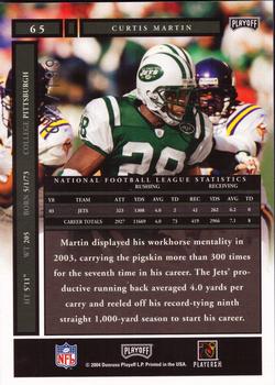 2004 Playoff Honors - X's #65 Curtis Martin Back