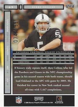 2004 Playoff Honors - X's #69 Kerry Collins Back