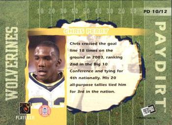 2004 Press Pass - Paydirt #PD 10 Chris Perry  Back