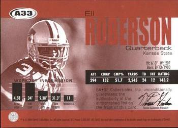 2004 SAGE - Autographs Red #A33 Ell Roberson Back