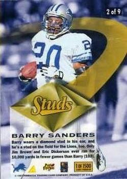 1997 Action Packed - Studs #2 Barry Sanders Back