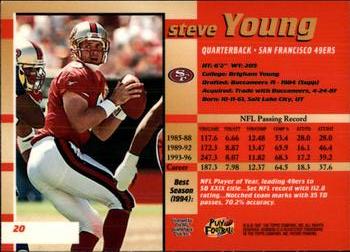 1997 Bowman's Best #20 Steve Young Back