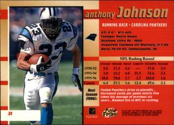 1997 Bowman's Best #31 Anthony Johnson Back