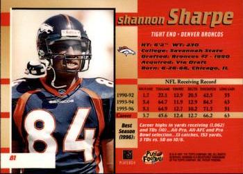 1997 Bowman's Best #81 Shannon Sharpe Back