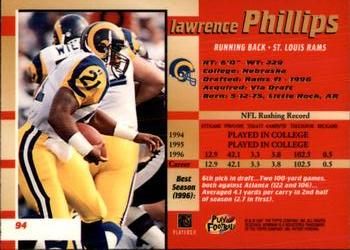 1997 Bowman's Best #94 Lawrence Phillips Back