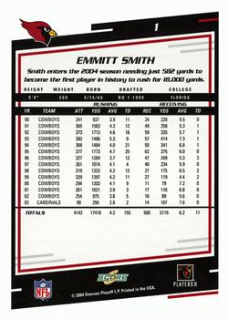 2004 Score - Glossy #1 Emmitt Smith Back