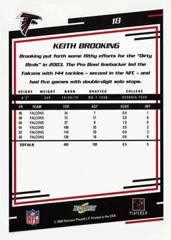 2004 Score - Glossy #18 Keith Brooking Back