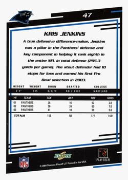 2004 Score - Glossy #47 Kris Jenkins Back