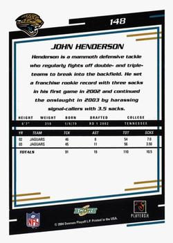 2004 Score - Glossy #148 John Henderson Back