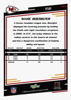 2004 Score - Glossy #156 Marc Boerigter Back