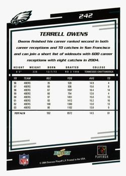 2004 Score - Glossy #242 Terrell Owens Back