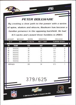 2004 Score - Scorecard #26 Peter Boulware Back
