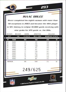 2004 Score - Scorecard #293 Isaac Bruce Back
