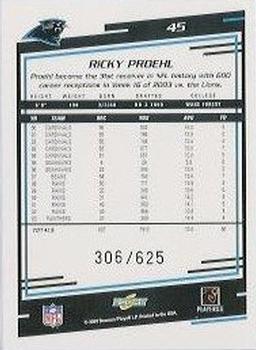 2004 Score - Scorecard #45 Ricky Proehl Back
