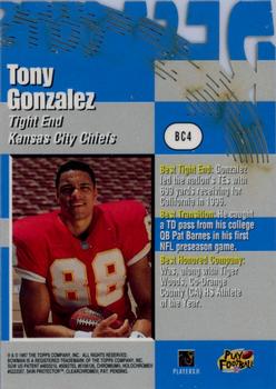 1997 Bowman's Best - Cuts #BC4 Tony Gonzalez Back