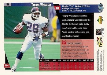 1997 Collector's Choice #188 Tyrone Wheatley Back